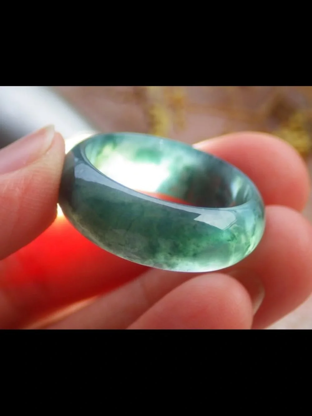Certificate Jadeite Jewelry Jade luck Green Ring Size 10.5